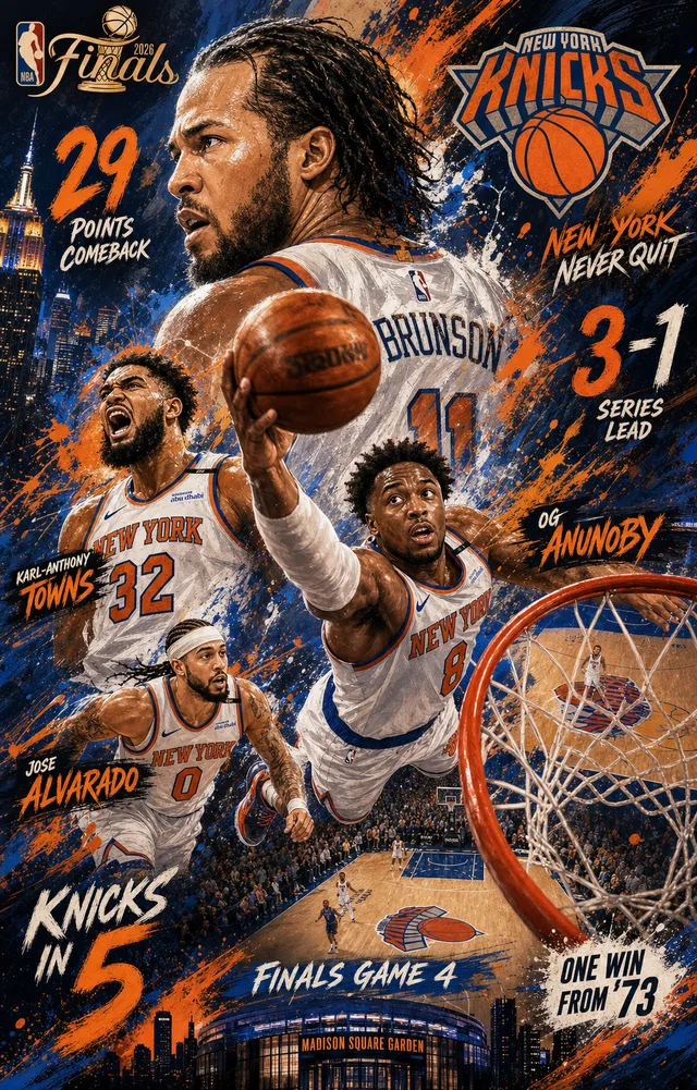 NBA Finals Four Heroes Illustration Poster AI Prompt prompt example