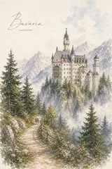 Bavaria Travel Journal Illustration