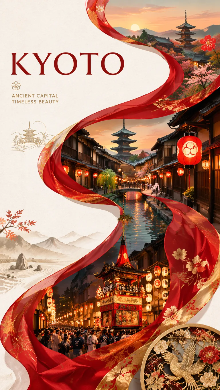 Red Ribbon City Cultural Poster AI prompt example