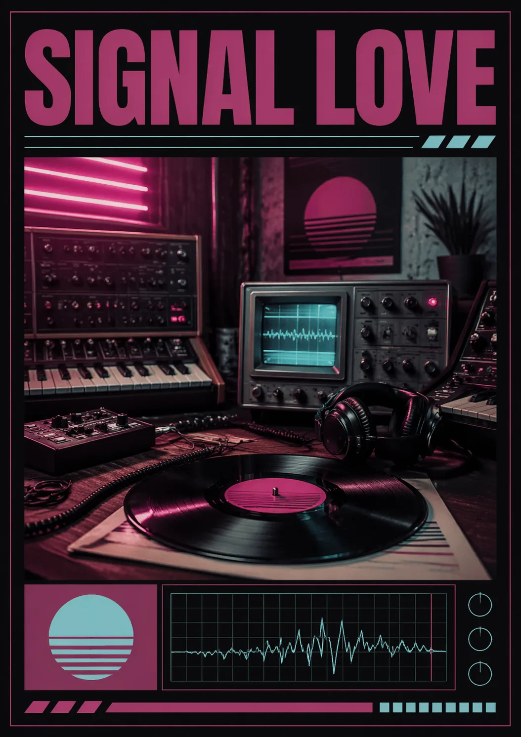 Retro Vinyl Music Poster AI 3
