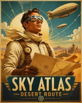 Retro Futuristic Aviation Travel Poster Variant 03