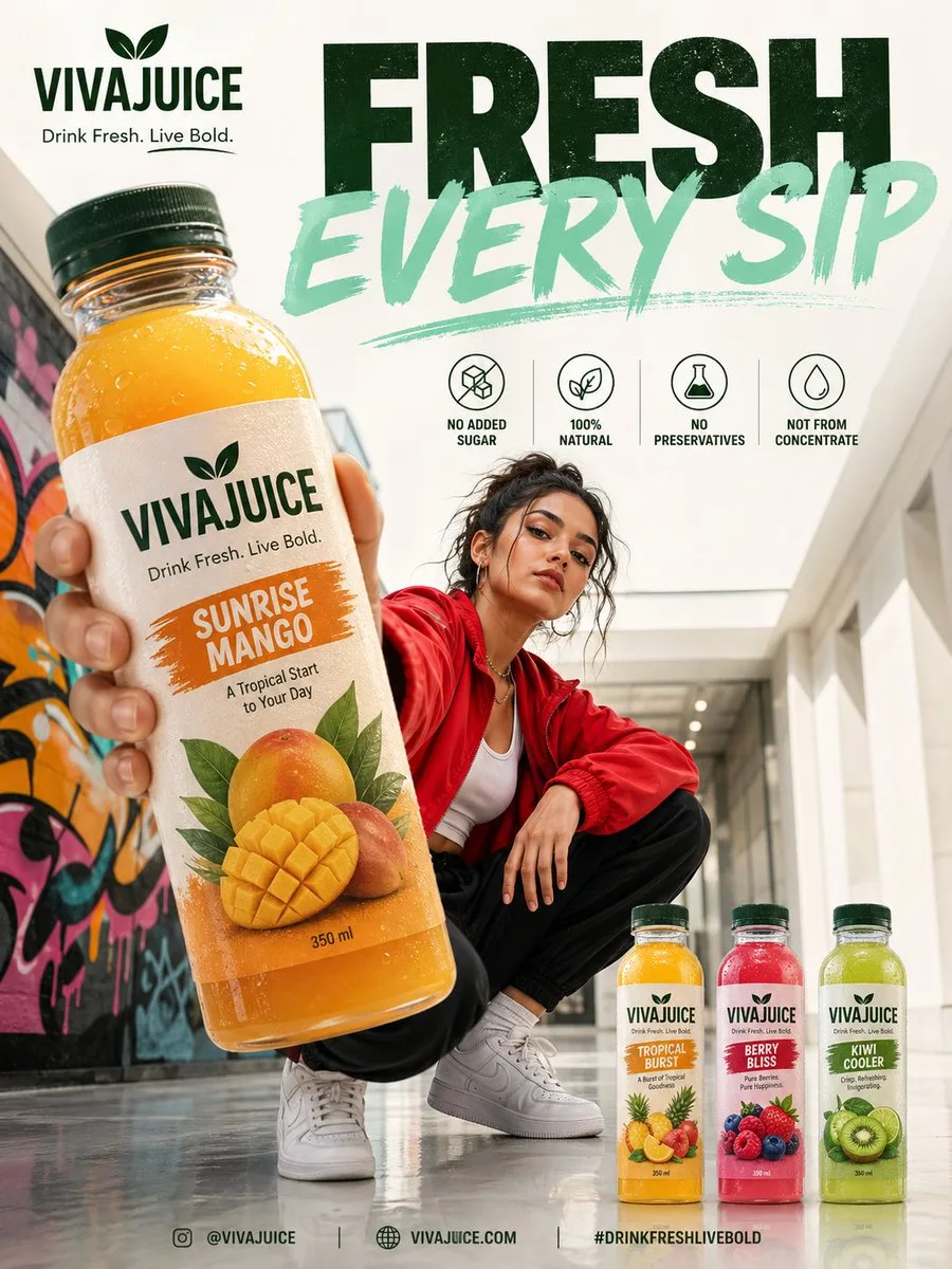 Modern Juice Ad Poster