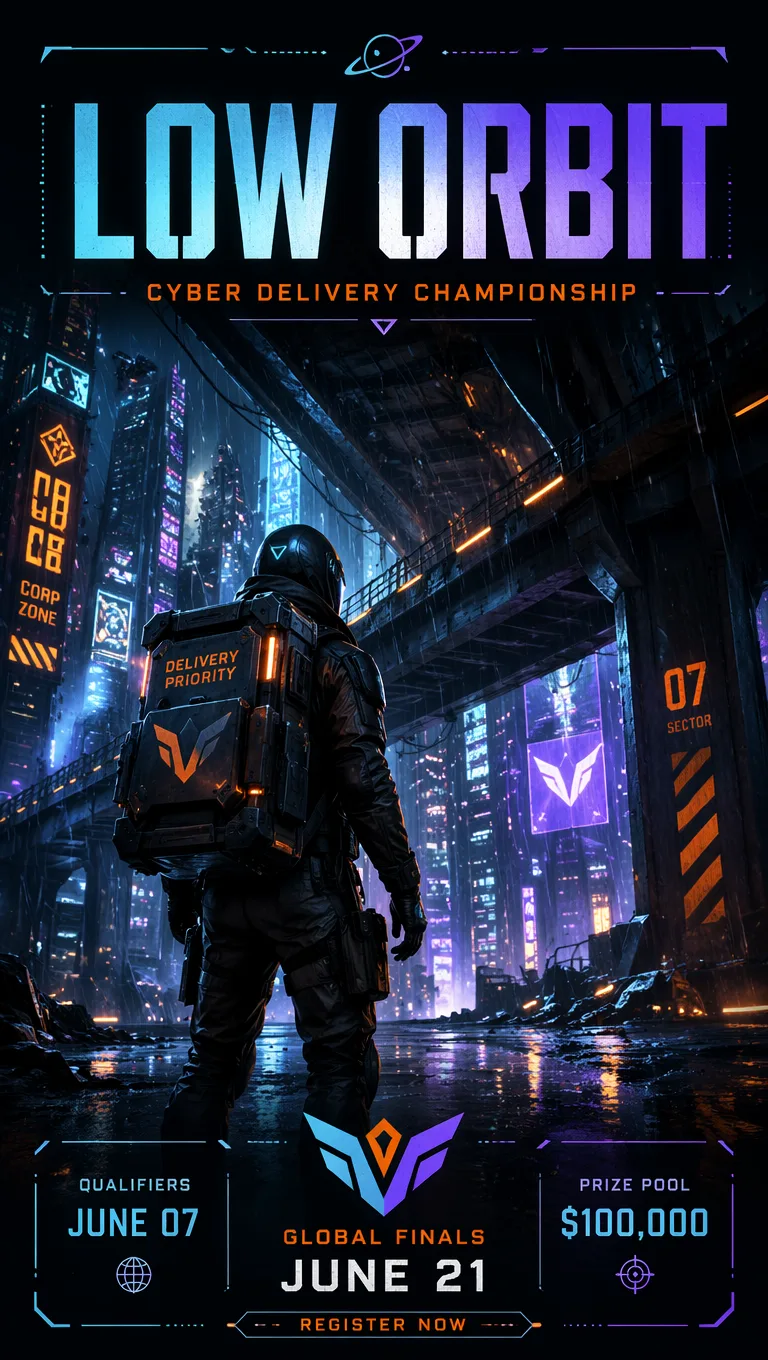 Sci Fi Future City Poster AI prompt example