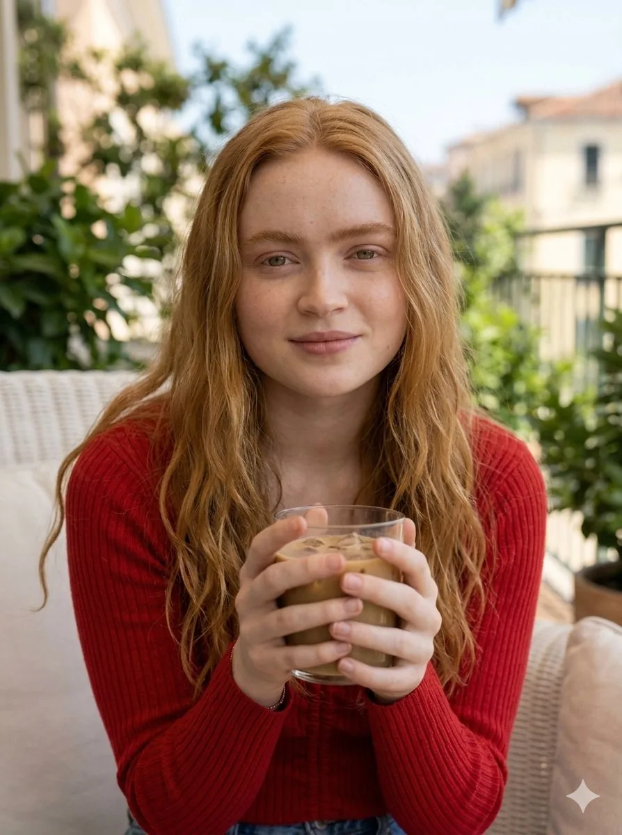 Balcony Iced Coffee Lifestyle Portrait 2