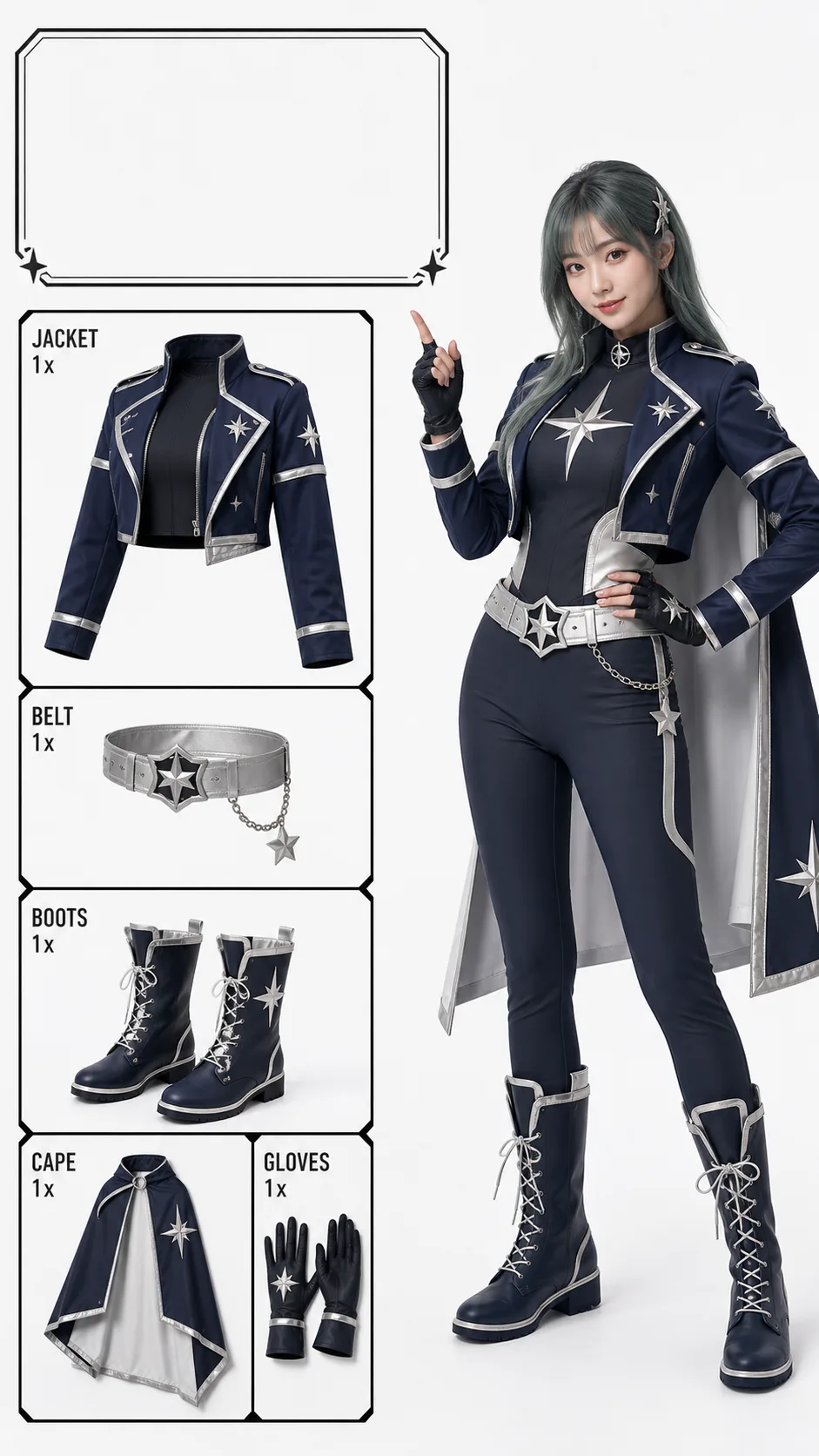 Cosplay Outfit Catalog Workflow AI prompt example