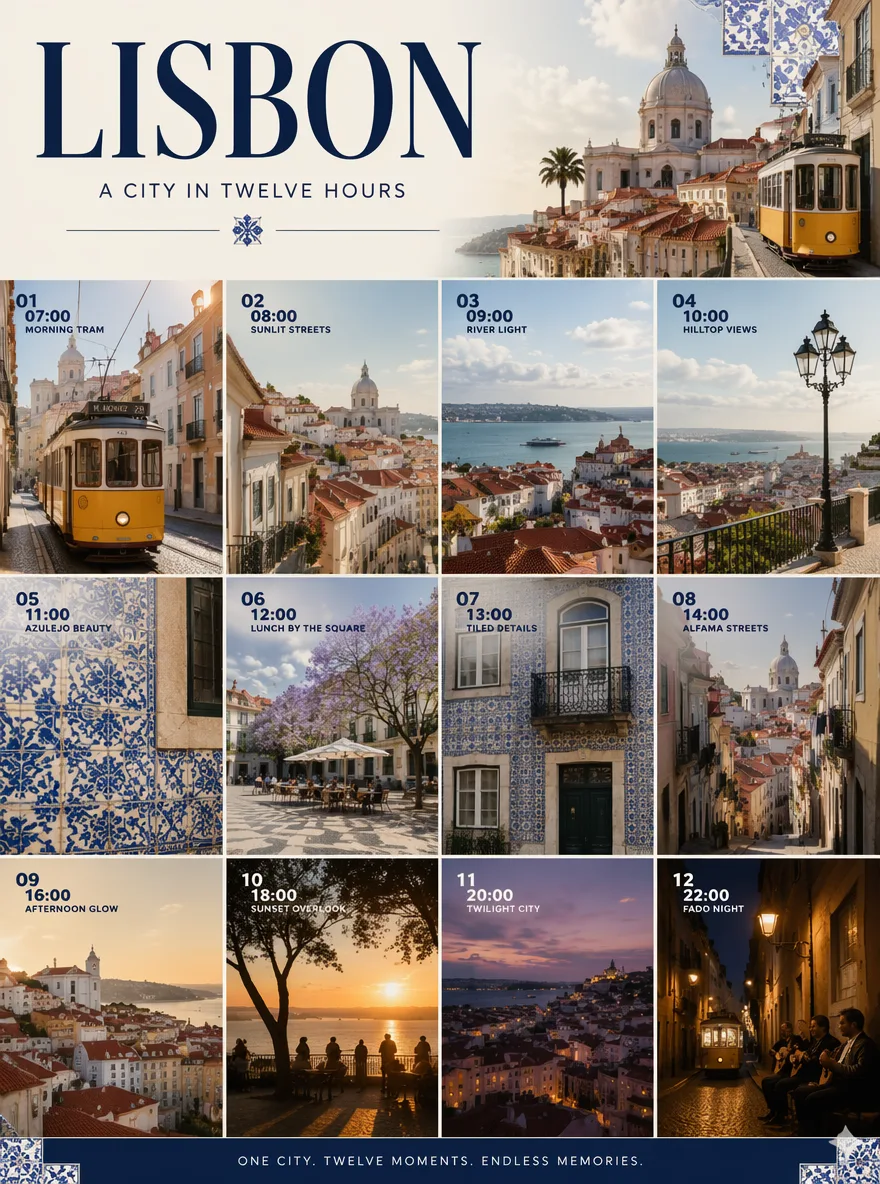 City Twelve Hours Collage Poster AI 3
