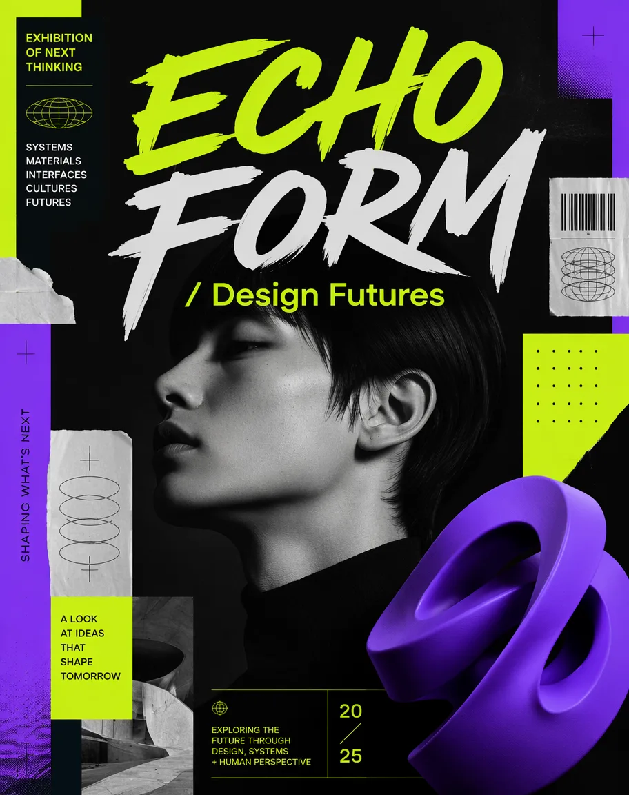 Neo Editorial Design Showcase Poster AI