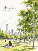 Charming Seoul Travel Poster Delicate Watercolor Ink