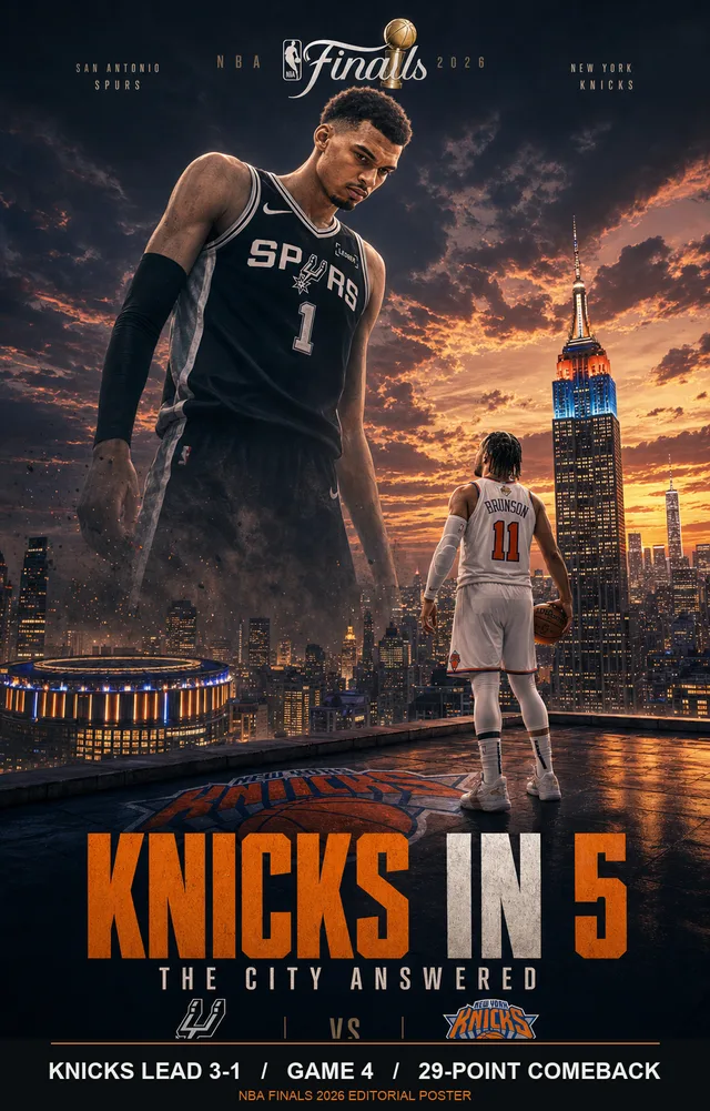 NBA Finals City Duel Poster AI Prompt prompt example