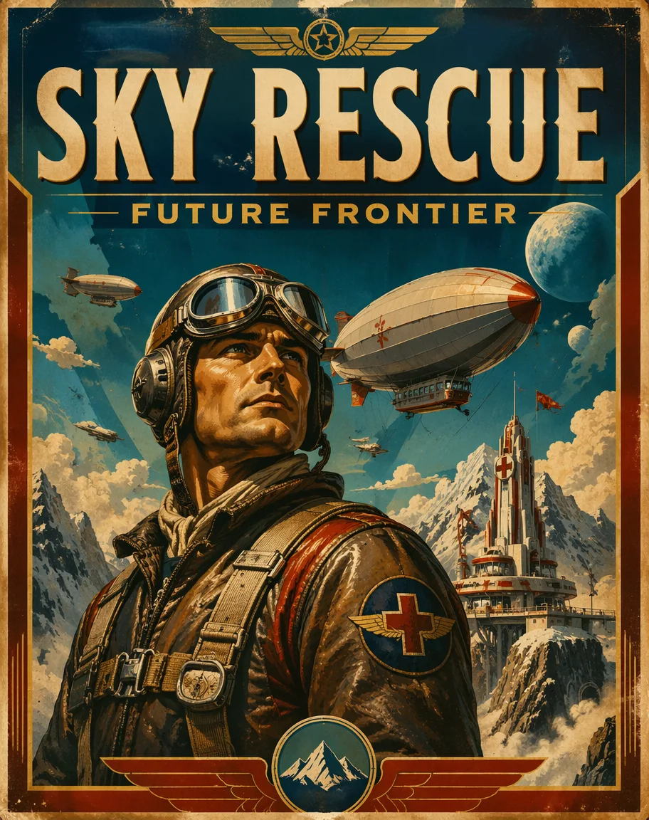 Retro Aviation Travel Poster AI 2