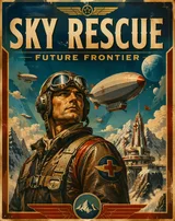 Retro Futuristic Aviation Travel Poster Variant 02