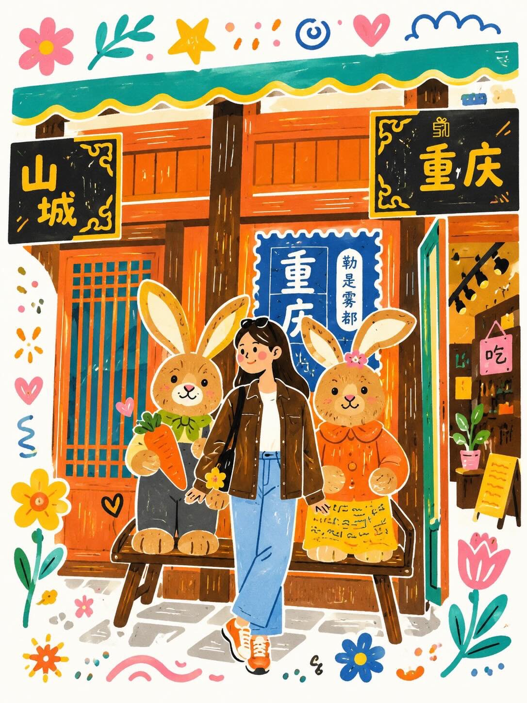 Kawaii Cafe Friends Illustration 2